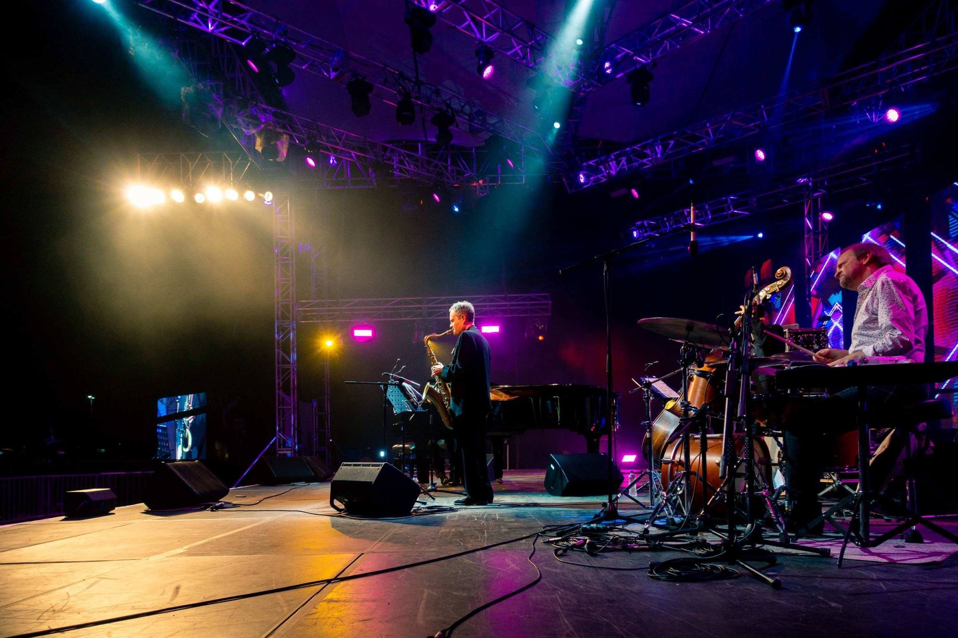 Jazz band performing live on stage