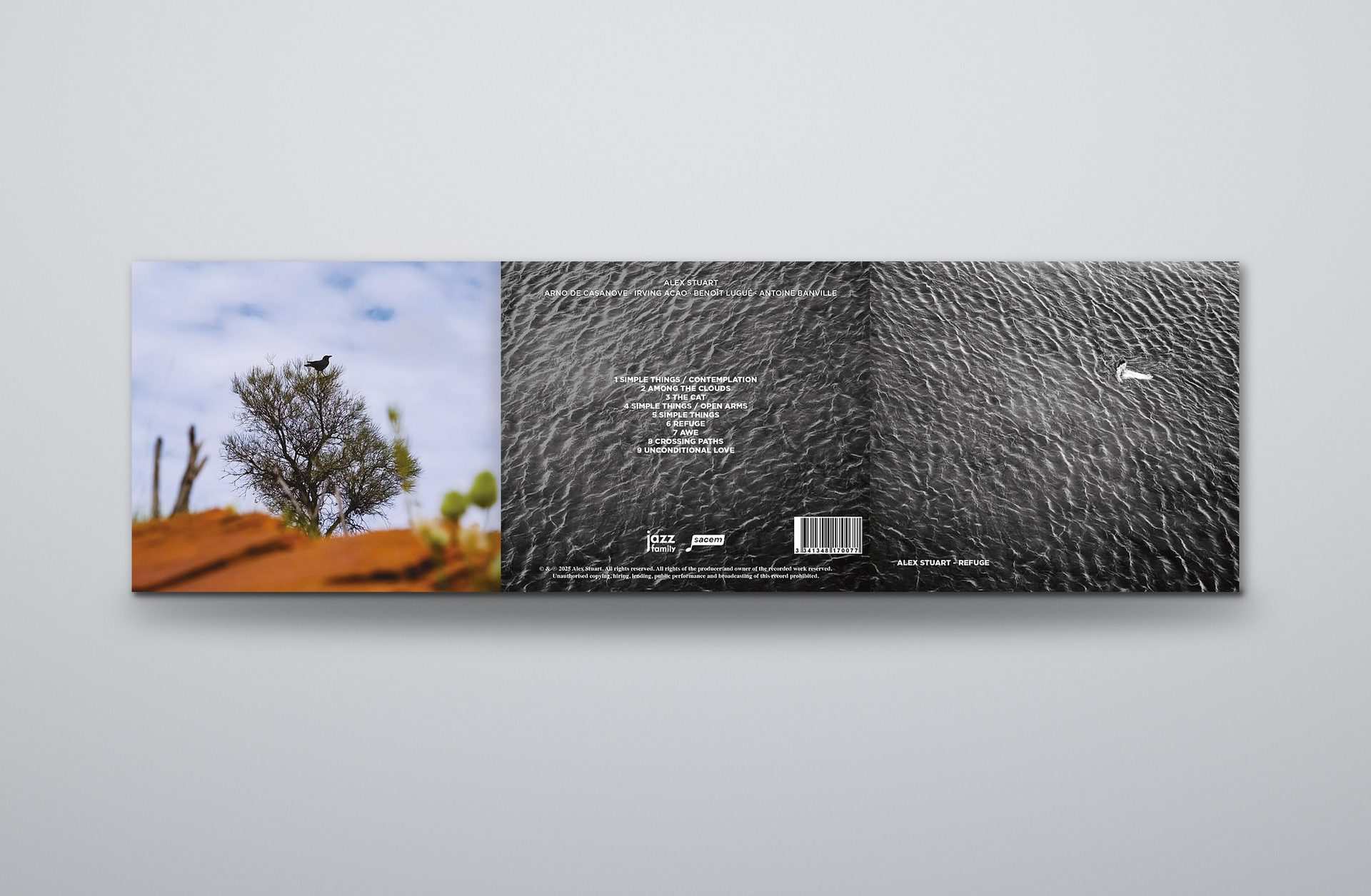 Outside, Flap, back cover and front cover