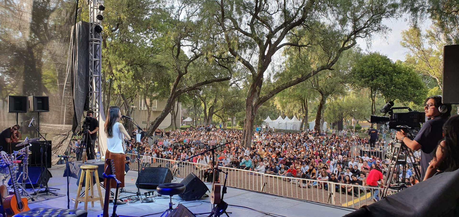 Carolina Katún and TEOL performing at Eurojazz 2019, CENART, Mexico City, in front of a large crowd