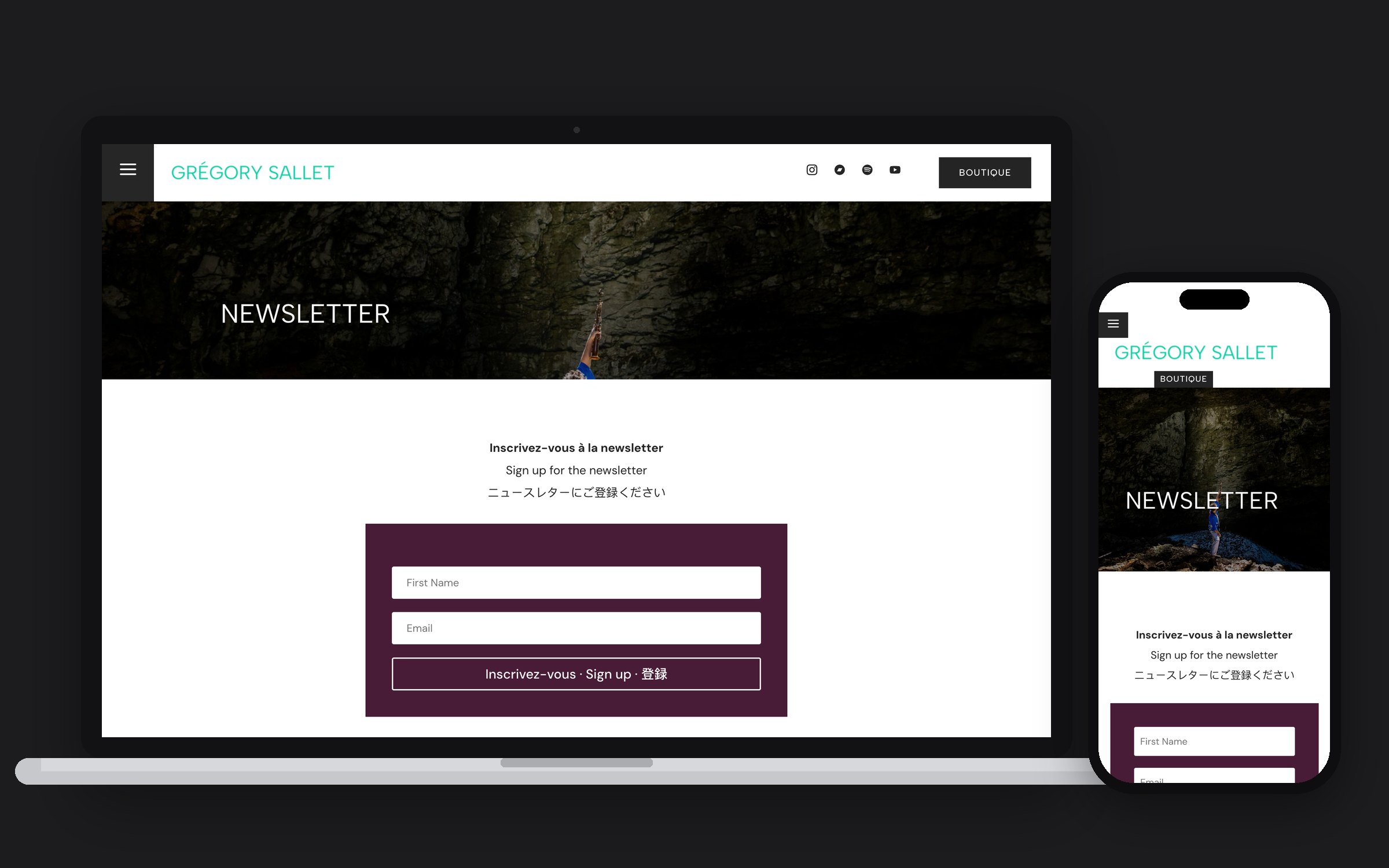 Newsletter, FR · EN · JA