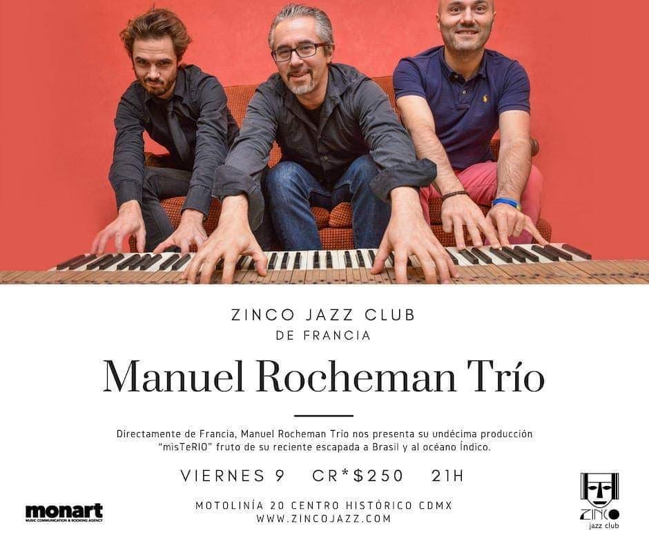 Manuel Rocheman Trío poster, Zinco Jazz Club, November 9 2018
