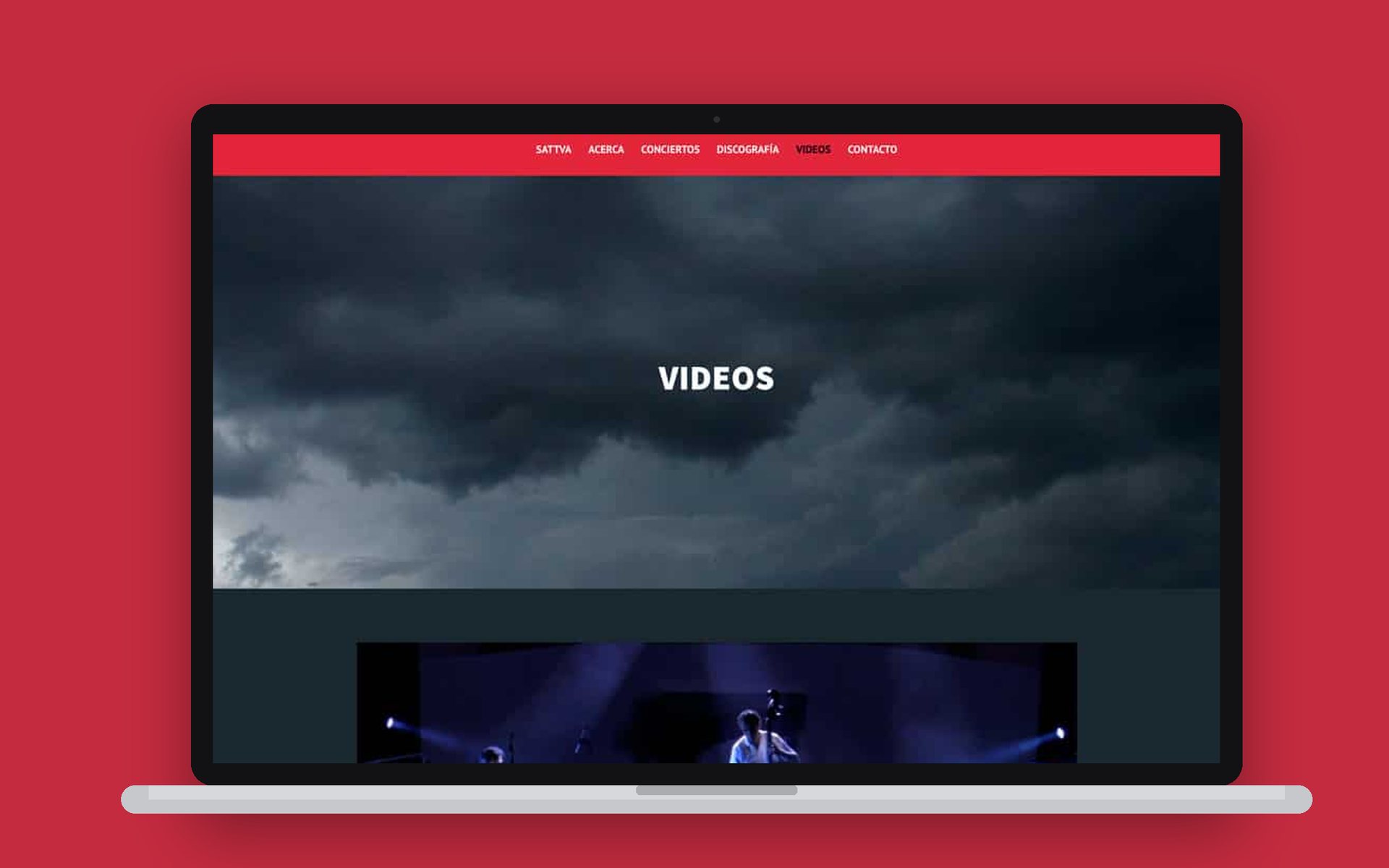Videos page on a laptop